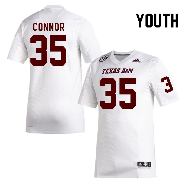 Youth #35 Jonah Connor Texas A&M Aggies College Football Jerseys Stitched Sale-White